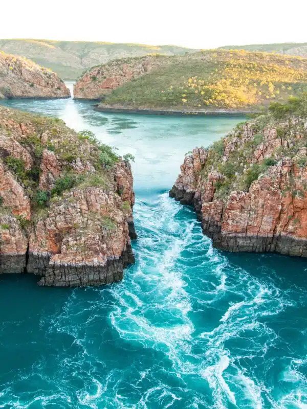 The Horizontal Falls are an unusual natural phenomenon on the coast of the Kimberley region in Western Australia, where tidal flows causes waterfalls on the ebb and flow of each tide. Horizontal Falls Half Day Adventure.